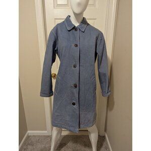 Denim & Company Women Size Medium Long Light Wash Denim Cotton Coat